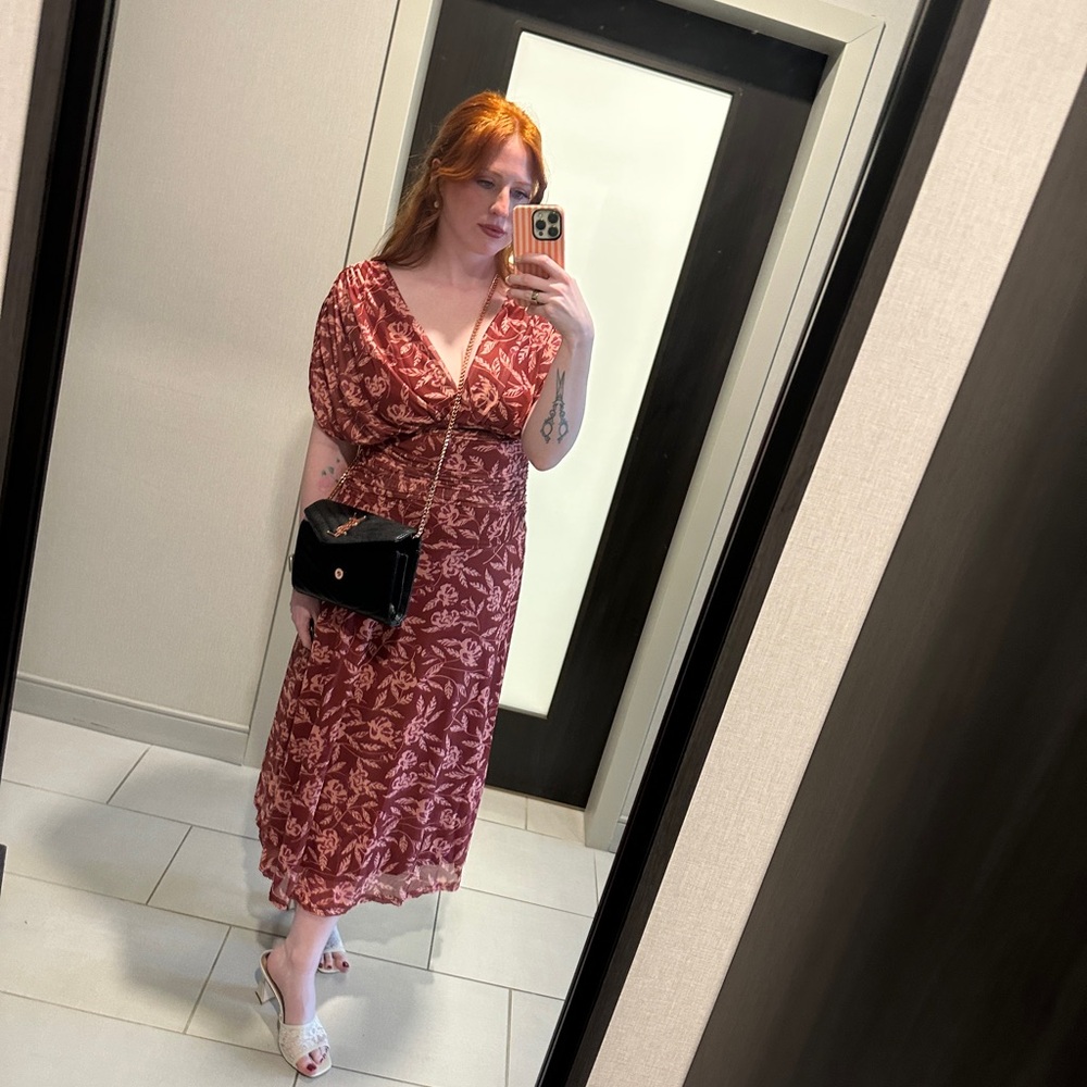 Midi Dress in Dusty Rose Floral